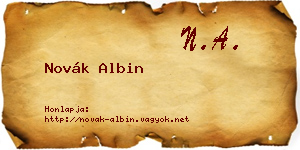 Novák Albin névjegykártya