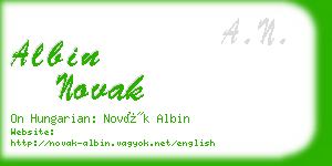 albin novak business card